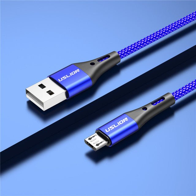 USLION 3A Micro USB Cable Fast Charge USB Data Cable Cord for Samsung S6 Xiaomi Redmi Note 4 Android Microusb Cable Mobile Phone