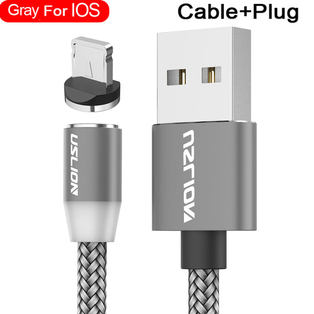 USLION LED Magnetic USB Cable Fast Charging USB Type C Phone Cable Magnet Charger Data Charge Micro USB For iPhone 11 For Xiaomi