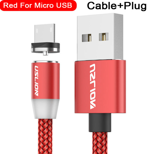 USLION LED Magnetic USB Cable Fast Charging USB Type C Phone Cable Magnet Charger Data Charge Micro USB For iPhone 11 For Xiaomi