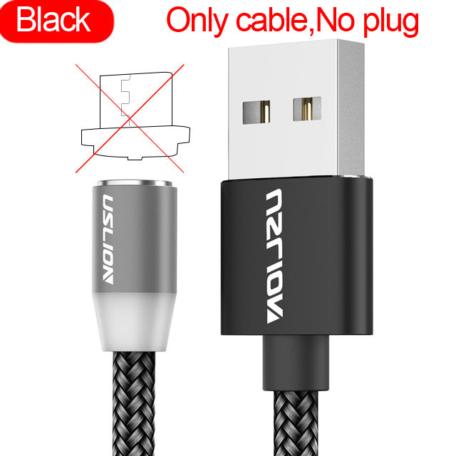 USLION LED Magnetic USB Cable Fast Charging USB Type C Phone Cable Magnet Charger Data Charge Micro USB For iPhone 11 For Xiaomi