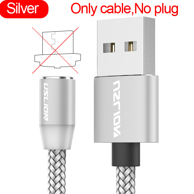 USLION LED Magnetic USB Cable Fast Charging USB Type C Phone Cable Magnet Charger Data Charge Micro USB For iPhone 11 For Xiaomi