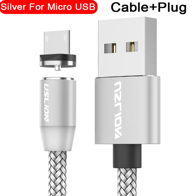 USLION LED Magnetic USB Cable Fast Charging USB Type C Phone Cable Magnet Charger Data Charge Micro USB For iPhone 11 For Xiaomi