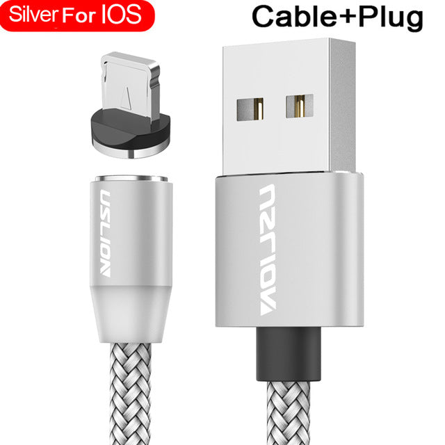 USLION LED Magnetic USB Cable Fast Charging USB Type C Phone Cable Magnet Charger Data Charge Micro USB For iPhone 11 For Xiaomi