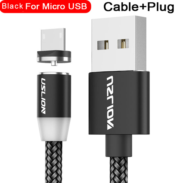 USLION LED Magnetic USB Cable Fast Charging USB Type C Phone Cable Magnet Charger Data Charge Micro USB For iPhone 11 For Xiaomi