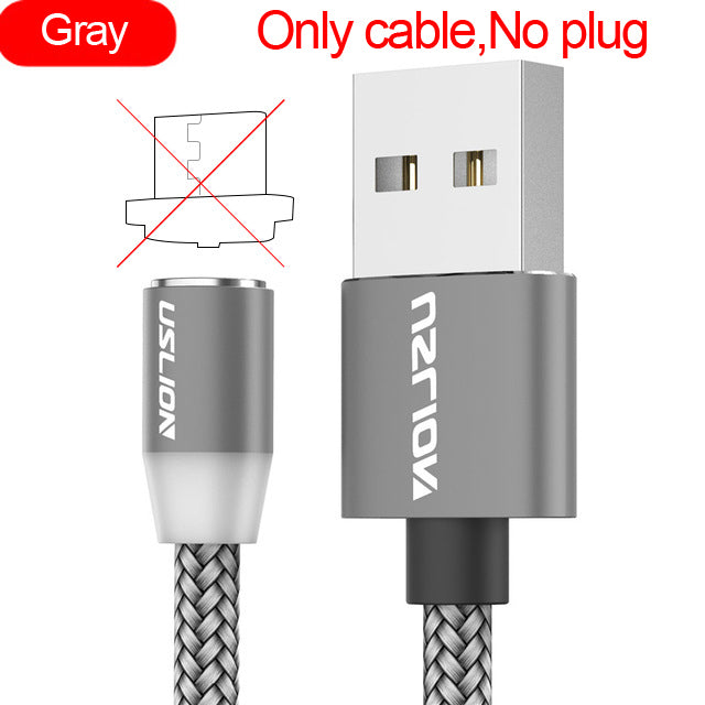 USLION LED Magnetic USB Cable Fast Charging USB Type C Phone Cable Magnet Charger Data Charge Micro USB For iPhone 11 For Xiaomi