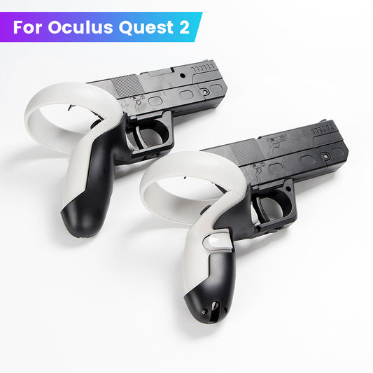 VR Games Pistol For Oculus Quest 2 Toch Controller Gun Handle Grip Enhanced FPS Shooter Gaming Experience VR Accessories