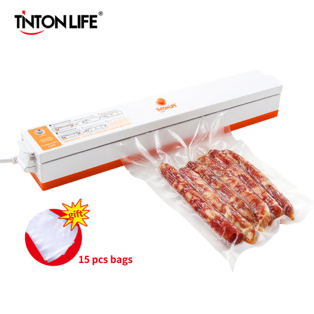 Vacuum Sealer Packaging Machine 220V/110V Household Food Vacuum Sealer Film Sealer Vacuum Packer Including 15Pcs Bags