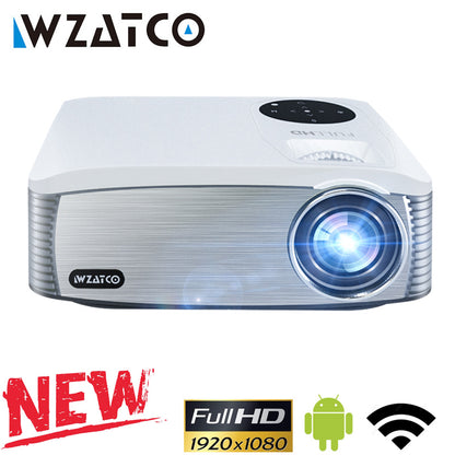 WZATCO C6 LED Projector Android 11.0 WIFI Full HD 1920*1080P 300inch Video Proyector Home Theater Cinema Smart Phone Beamer