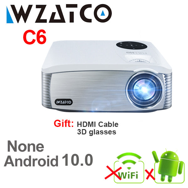 WZATCO C6 LED Projector Android 11.0 WIFI Full HD 1920*1080P 300inch Video Proyector Home Theater Cinema Smart Phone Beamer