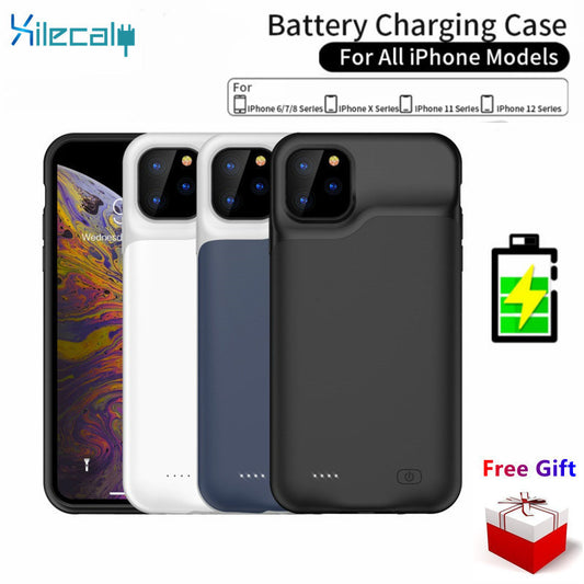 Xilecaly Battery Case for iPhone 13 Pro 12 11 Pro Max Smart Power Bank Charging Charger Cover for iPhone XS Max XR 7 8 Plus SE 2