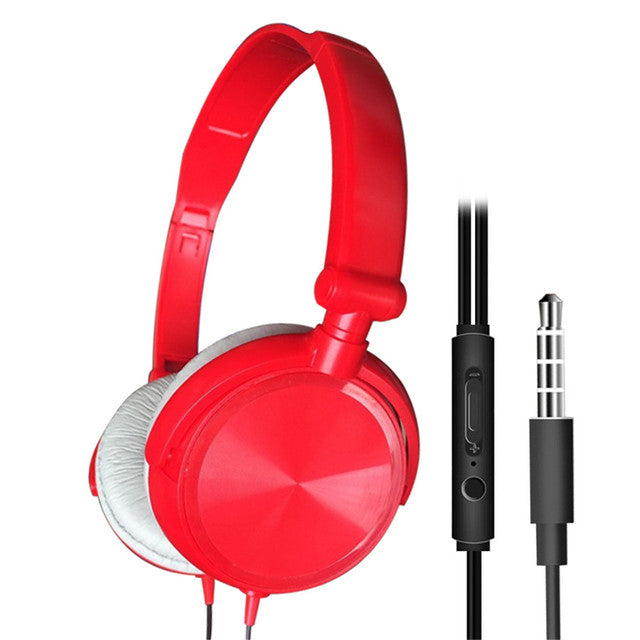 kebidu HD Sound Wired Foldable Headphones With Microphone Over Ear Headsets Bass HiFi Sound Music Stereo Earphones Auriculares